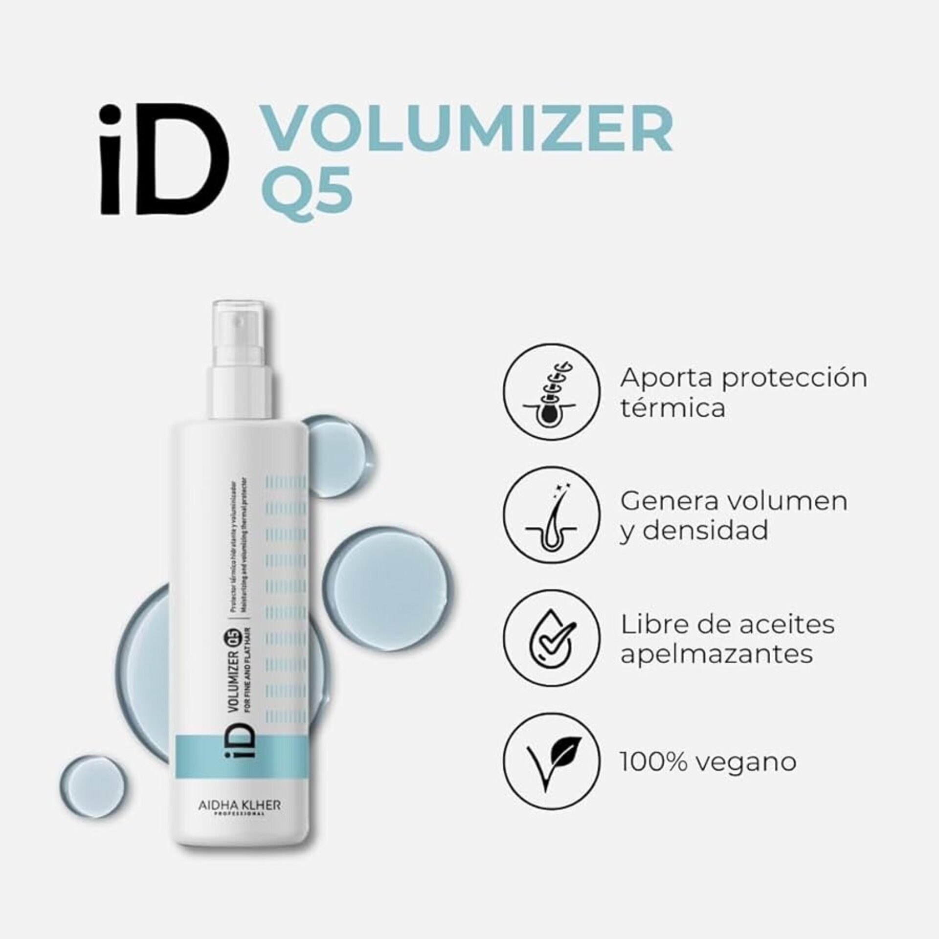 AIDHA KLHER Volumizer Q5 Spray 200 ML 100% vegano - 2