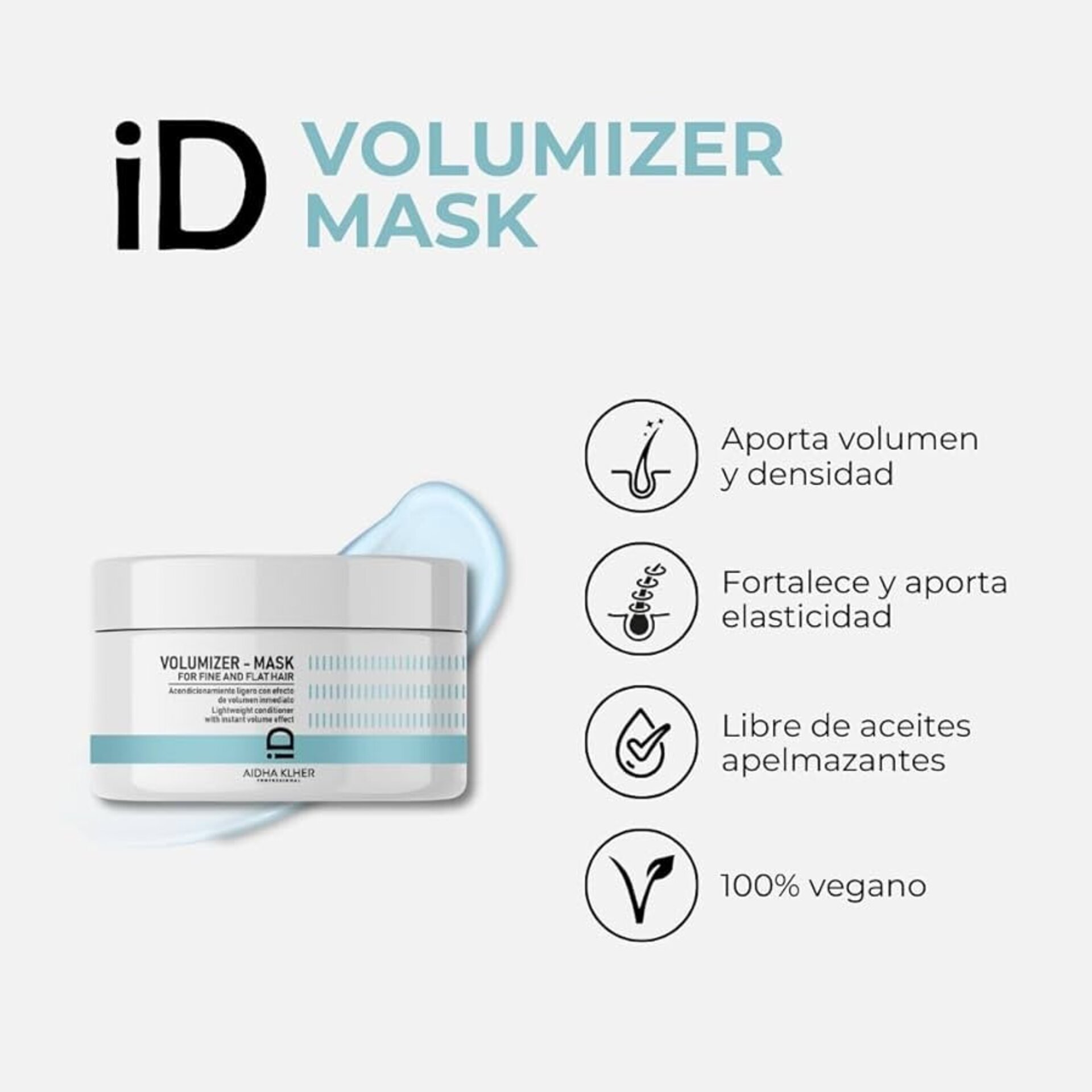 AIDHA KLHER Volumizer Mask 250ml 100% vegano - 2